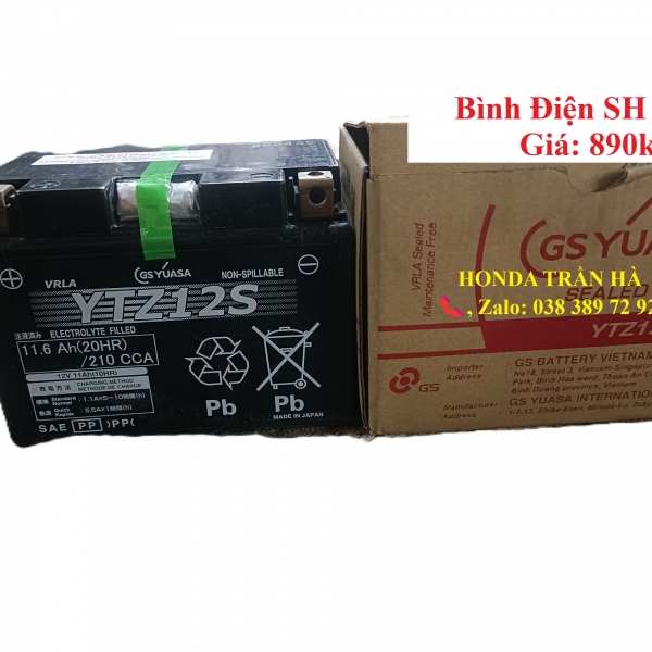 Ắc quy / Bình điện xe máy Honda SH300i, SH350i GS YUASA YTZ12S 