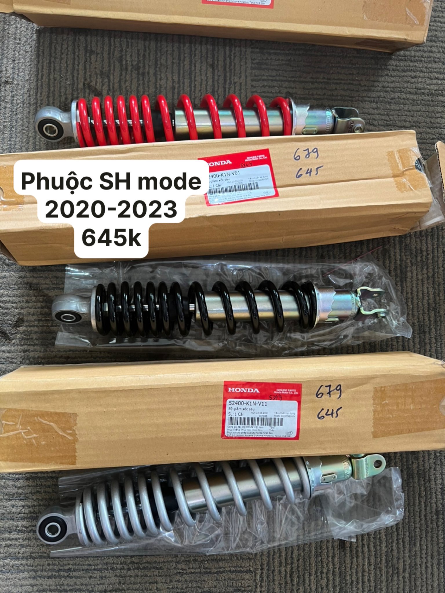 Phuộc sau/ giảm xóc sau đỏ , đen, bạc Sh mode 2020-2023