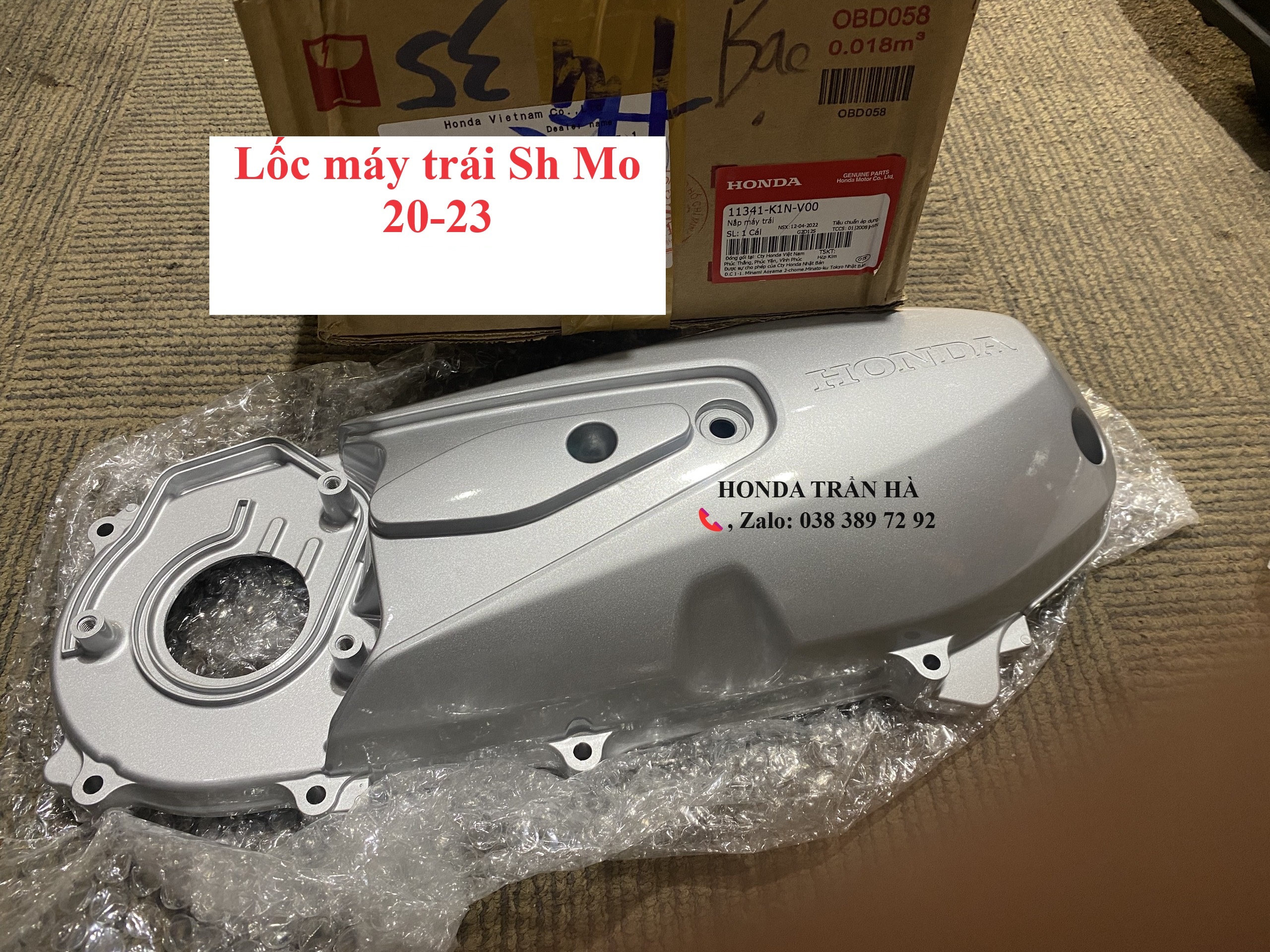 nắp lốc nồi/ nắp máy trái SH Mode 2021-2024 K1N màu bạc