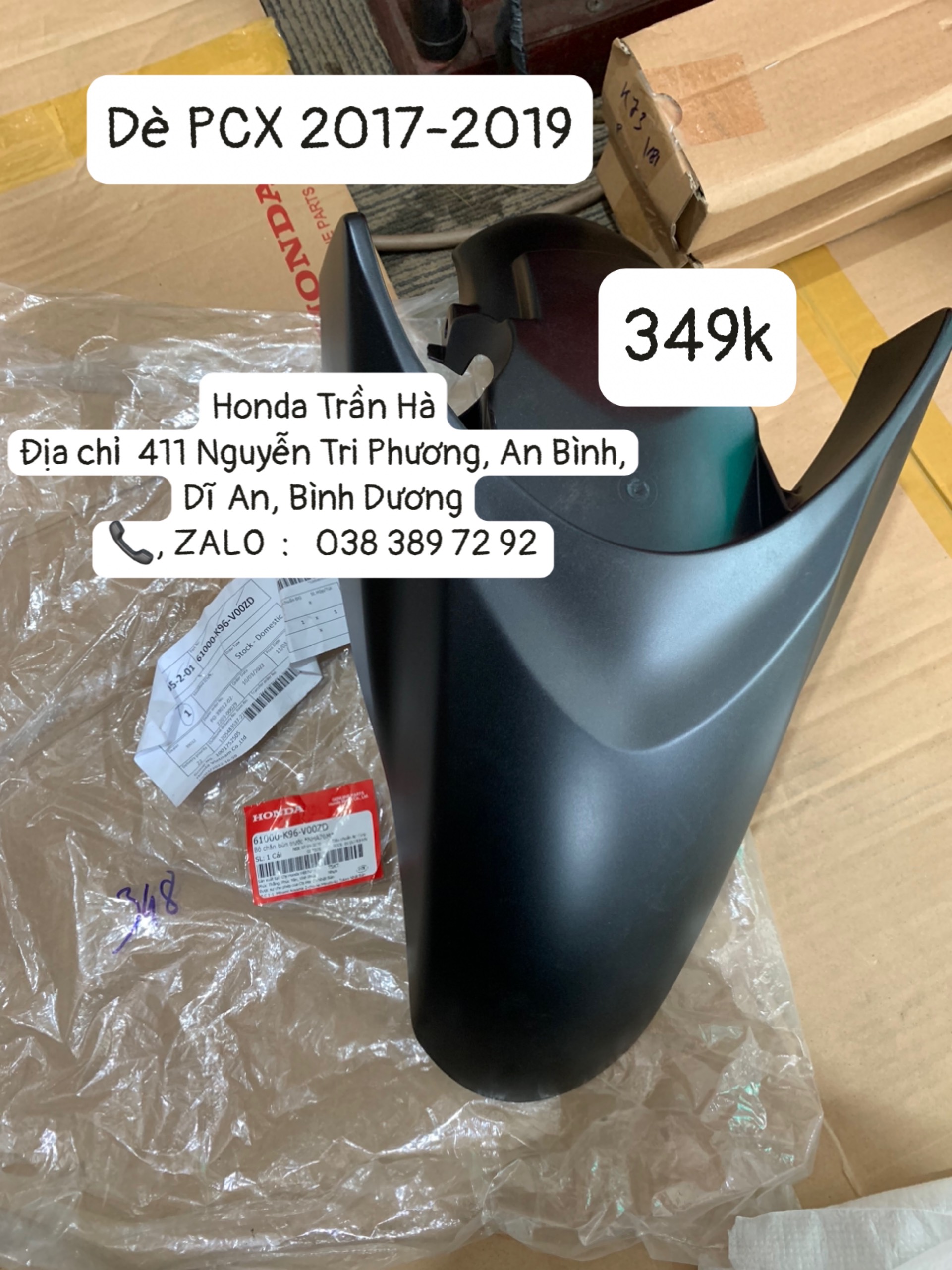 DÈ TRƯỚC PCX 19 K96 ĐEN NHÁM