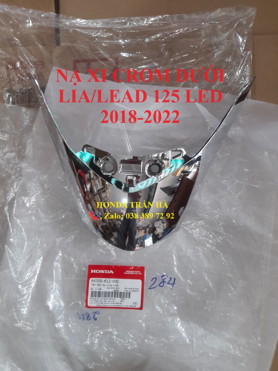 NẸP TẤM THÔNG GIÓ TRƯỚC/ NẠ XI CROM LIA/LEAD 125 LED 2018-2022