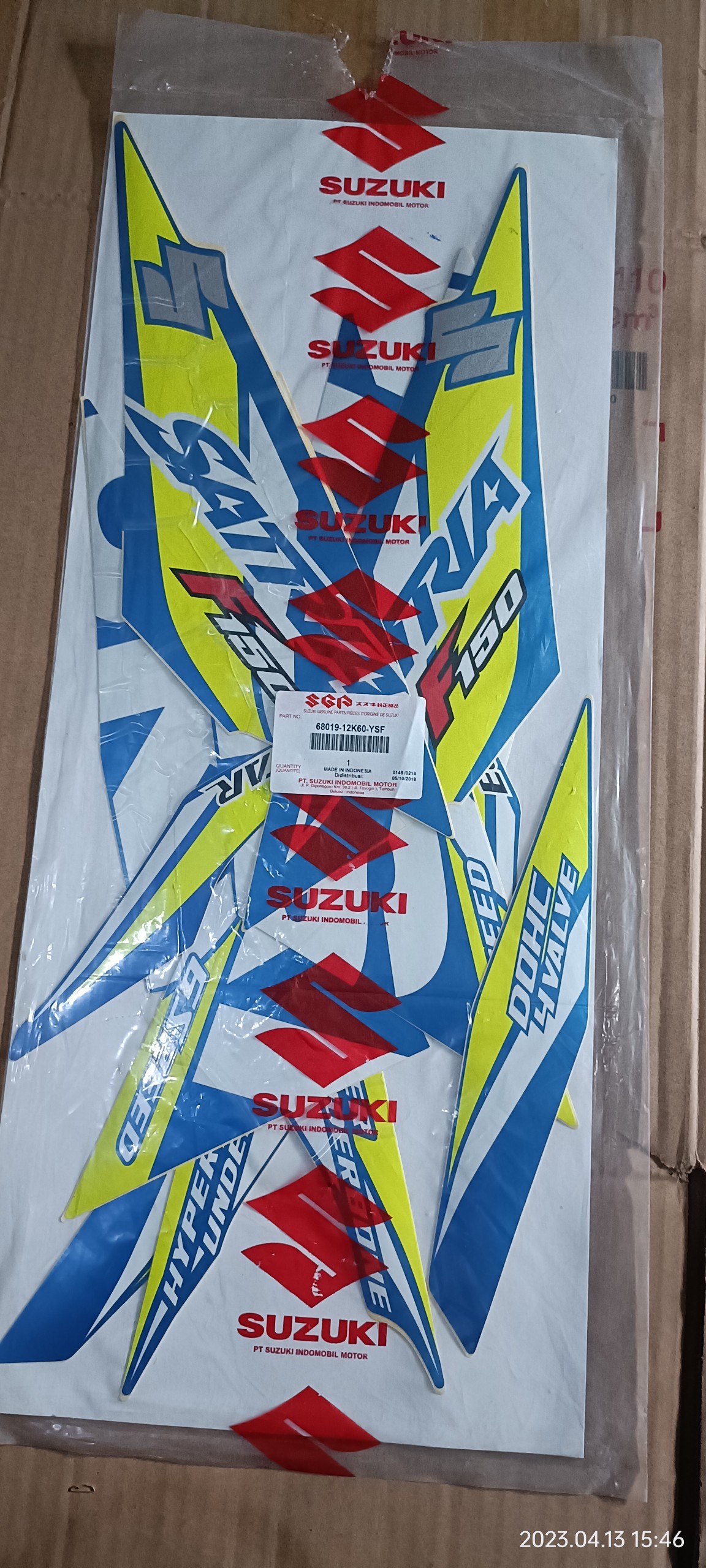 tem satria xanh biển