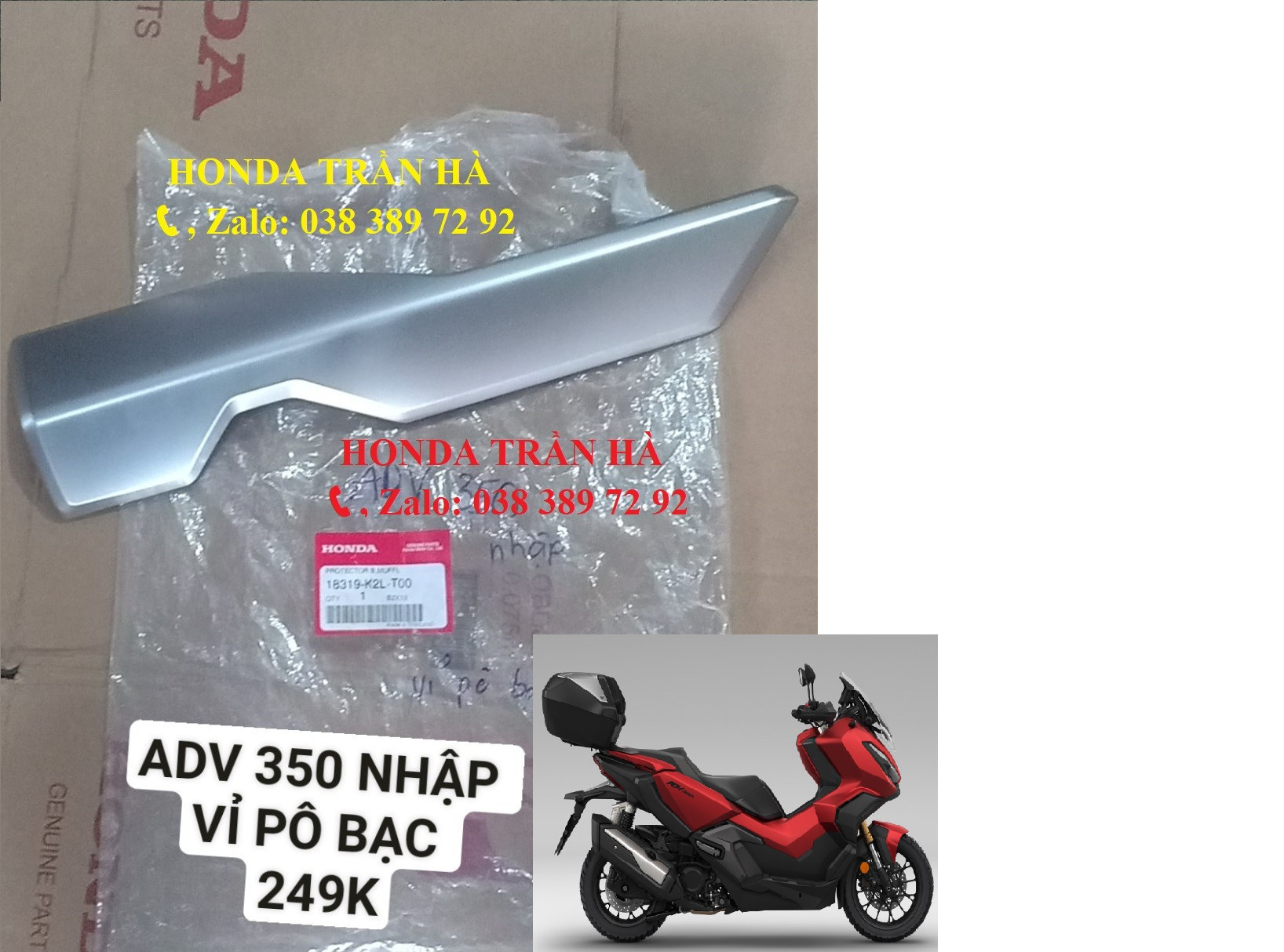 VỈ BÔ/ vỉ pô SH350i bạc